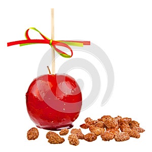 Candied apple with almonds