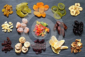 Candied dried mixed assortment of exotic fruits