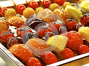 The candied fruit closeup