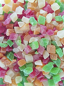 Candied fruit color background addiction, sucrose, object