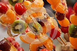 Candied fruit on a stick