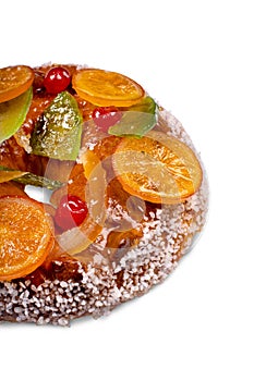 Candied fruit on a traditional french galette