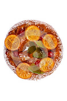 Candied fruit on a traditional french galette
