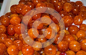 Candied fruits selection made with crystallised sugar photo