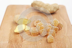 Candied ginger cubes