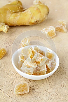 Candied ginger and fresh ginger