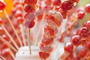 Candied haws on stick photo