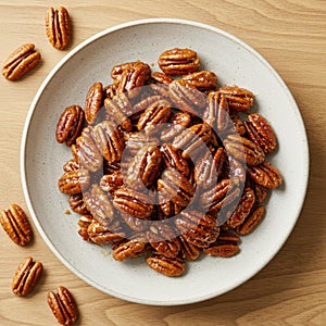 Candied Pecans on a Plate