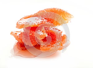 Candied segment of quince in jam