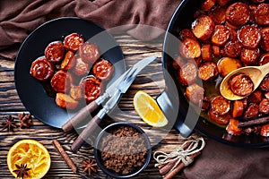 Candied yams, sweet potatoes on a plate