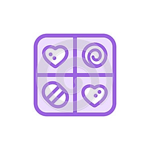candies line icon in two colors isolated