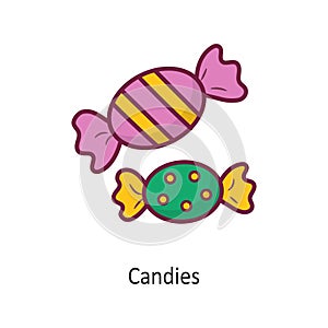 Candies vector Fill outline Icon Design illustration. Holiday Symbol on White background EPS 10 File