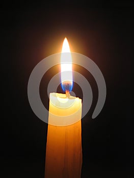 Candle against dark background