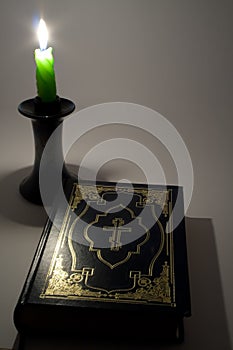 Candle and Bible