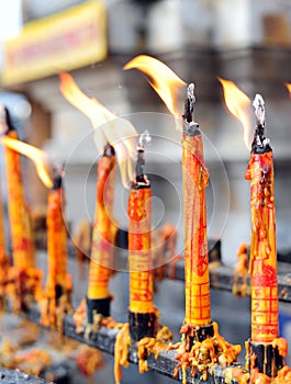 Candle at the buddhism temple