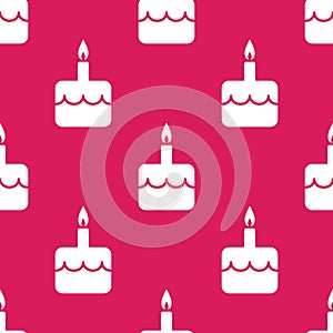 Candle on cake seamless pattern background