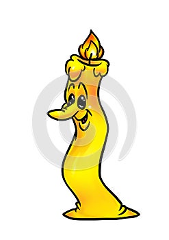 Candle character cheerful wax light caricature