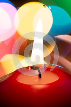 Candle in the dark close up