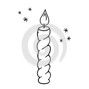 Candle doodle,power outage lighting.Decoration for birthday party,romantic Valentine\'s Day hand-drawn candlelight