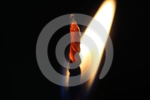 candle flame, black background