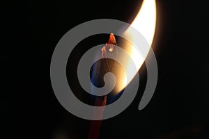 candle flame, black background