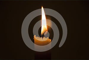 Candle flame on a dark background