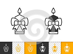 Candle Flame simple fire black line vector icon