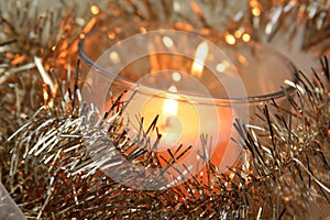 Candle and golden deco