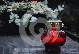 Candle on a grave