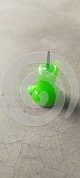 Candle green black wax waxes