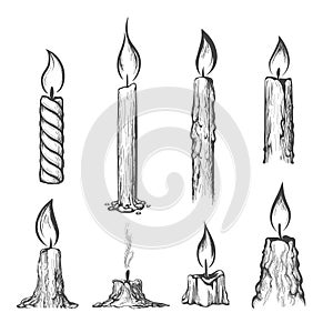 Candle hand drawn set