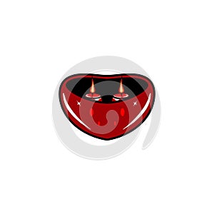 candle in a heart-shaped container vector illustration photo
