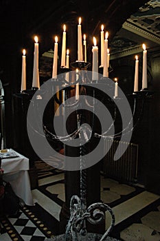 Candle holder at crewe hall in cheshire, england, united kingdom photo