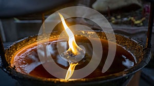 The candle holder in the temple