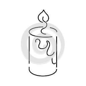 Candle icon. Black linear symbol of candle.