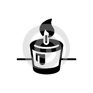 Black solid icon for Candle, candlestick and skyer