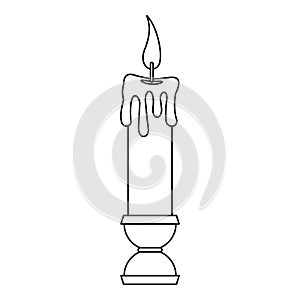 Candle icon , outline style