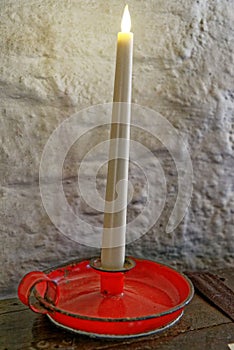 Candle inside The Old Post Office - Tintagel - Cornwall UK