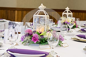 Candle Lantern Wedding Reception Centerpieces