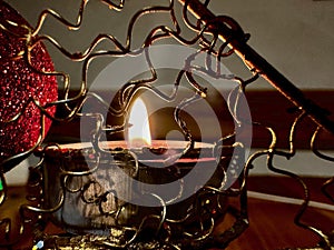 candle light on a dark background