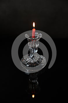 Candle light in the dark photo