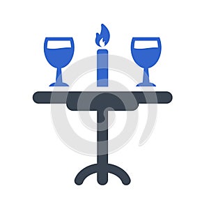 Candle light dinner icon