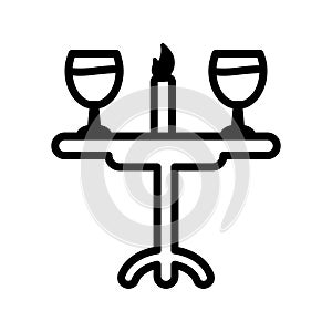 Candle light dinner icon