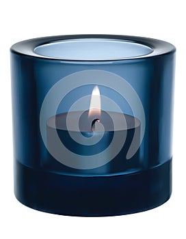 Candle light in a glass jar. Vector
