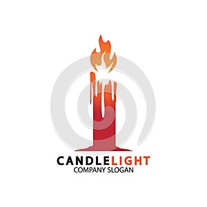 Candle light icon logo design vector template