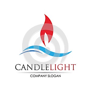 Candle light icon logo design vector template