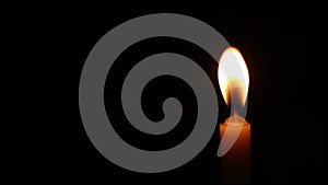 Candle light isolated black