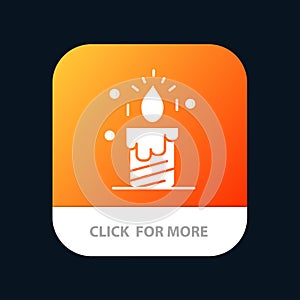 Candle, Light, Wedding, Love Mobile App Button. Android and IOS Glyph Version