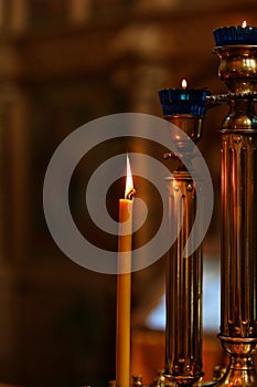 Candle is lightning in the Orthodox church