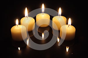 Candle lights with reflections